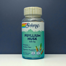 Шелуха семян подорожника Псиллиум Solaray Psyllium Husk 525 мг 100 веганских капсул