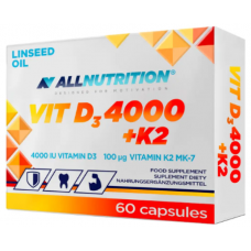 Вітамін Д3 та К2 (МК-7) All Nutrition Vit D3 4000 + K2 60 капс