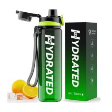 Пляшка для води Hydrated Water Bottle Tritan 1000 мл Чорно-Зелений