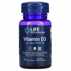 Вітамін Д3 Life Extension Vitamin D3 5000 IU 60 softgel