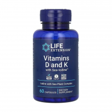 Вітамін Д і К з йодом Life Extension Vitamins D and K with Sea Iodine 60 caps