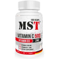 Вітаміни та мінерали MST Vitamin C 500 mg D3 Zinc 100 vcaps