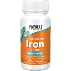 Залізо NOW Foods Iron Ferrochel 36 мг 90 вег капс