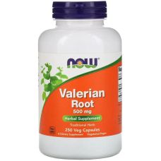 Корень валерианы NOW Valerian Root 500 mg 250 vcaps