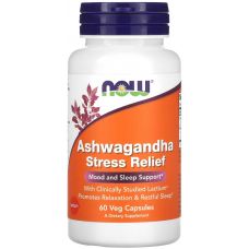 Комплекс против стресса Ашваганда NOW Foods Ashwagandha Stress Relief 60 веганских капсул