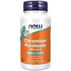 Хром Піколінат NOW Foods Chromium Picolinate 200 мкг 100 капсул