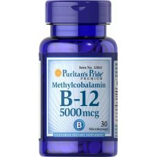 Витамин В12 метилкобаламин Puritans Pride Vitamin B 12 Methylcobalamin 5000 мкг 30 микро леденцов