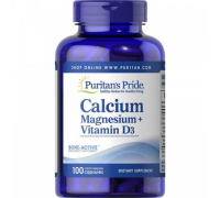 Puritans Pride Calcium Magnesium + Vitamin D3 100 капс