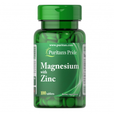 Мінерал Puritans Pride Magnesium Zinc 100 таб