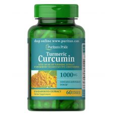 Куркумін із чорним перцем Puritans Pride Turmeric Curcumin 1000 мг with Bioperine 5 мг 60 капс