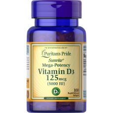 Витамин Д3 Puritans Pride Vitamin D3 5000 IU 100 капсул