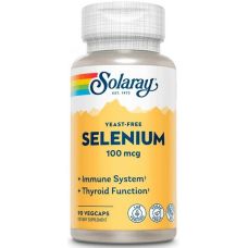 Селен без дріжджів Solaray Selenium 100 мкг Yeast Free 90 веганських капсул