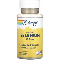 Селен без дріжджів Solaray Selenium 200 мкг Yeast Free 90 веганських капсул