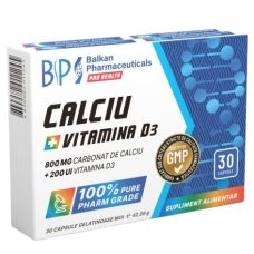 Кальцій та Вітамін Д3 Balkan Pharm Calcium + Vitamin D3 30 капс