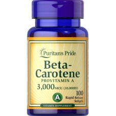 Бета-каротин Puritans Pride Beta Carotene 3000 мкг 100 софтгелей