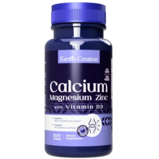 Кальцій Магній Цинк та Вітамін Д3 Earths Creation Calcium Magnesium Zinc 100 таб