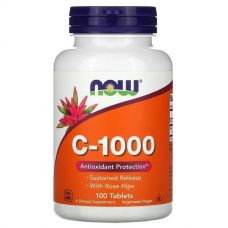 Вітамін С з шипшиною та біофлавоноїдами NOW Vitamin C-1000 with Rose Hips 100 таб