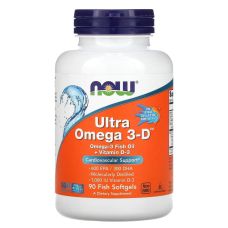 Омега 3 NOW Ultra Omega 3 D Fish Oil 90 рыбных софтгель