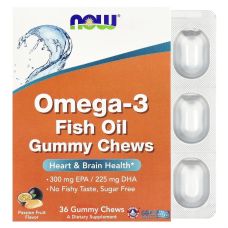 Омега 3 Жирные кислоты  NOW Foods Omega 3 Fish Oil Gummy Chews 36 жевательных конфет