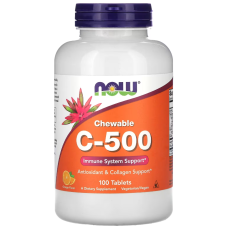 Вітамін C NOW Foods Vitamin C-500 Chewable 100 жувальних таб (апельсин)
