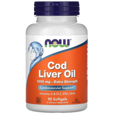 Омега 3 Жирные кислоты NOW Foods Cod Liver Oil 1000 мг 90 softgels