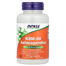 Ашваганда NOW Foods KSM-66 Ashwagandha 600 мг 90 вег капс