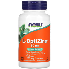 Мінеральний комплекс ОптиЦинк (Цинк та Мідь) NOW Foods L-OptiZinc 30 мг 100 капс