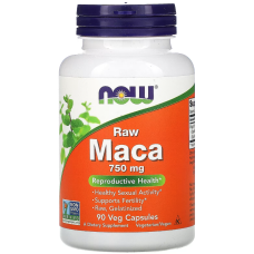 Мака перуанская необработанная NOW Foods Maca 750 мг 90 вег капс