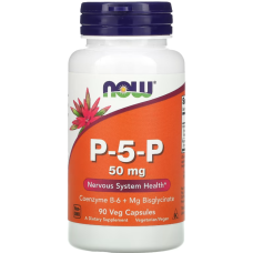 Вітамін В6 Піридоксин (Піридоксаль-5-фосфат) NOW Foods P-5-P 50 мг 90 вег капс