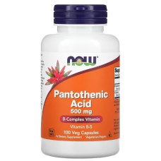Пантотеновая кислота (Витамин В5) NOW Foods Pantothenic Acid 500 мг 100 вег капс