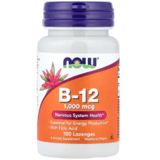 Вітамін В12 (ціанокобаламін) NOW Foods Vitamin B-12 1000 мкг 100 льодяників