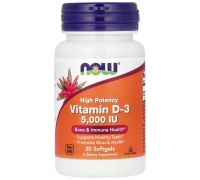 NOW Foods Vitamin D3 5000 МЕ 30 софтгель