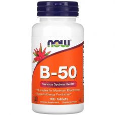 Комплекс вітамінів групи Б NOW Foods B-50 Complex 100 таб