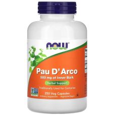 Кора мурашиного дерева Пау Дарко NOW Foods Pau D'Arco 500 мг 250 капсул