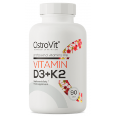 Вітаміни Д3 та К2 Ostrovit Vitamin D3+K2 90 таб