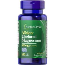 Магній Хелат Puritans Pride Albion Chelated Magnesium 400 мг 100 каплет