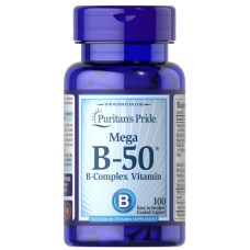 Комплекс вітамінів групи В Puritans Pride Mega B-50 (B-complex vitamin) 100 каплет
