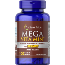 Мультивітаміни для людей похилого віку Puritans Pride Mega Vita Min Multivitamin for Seniors Timed Release 100 каплет