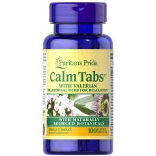 Комплекс из натуральных трав для улучшения сна Puritans Pride Calm Tabs with Valerian Passion Flower Hops Chamomile 100 таб
