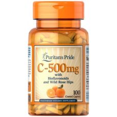Вітамін С з Біофлавоноїдами та Шипшиною Puritans Pride Vitamin C 500 mg з Bioflavonoids & Rose Hips 100 caplets