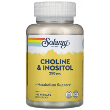 Холін та Інозитол Solaray Choline + Inositol 250 мг 100 вег капс