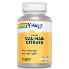 Цитрат кальция и магния, в соотношении 1:1 Solaray Calcium Magnesium Citrate 90 вег капс