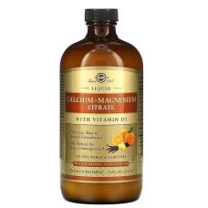 Жидкий Кальций и Магний Цитрат с витамином Д3 Solgar Liquid Calcium Magnesium Citrate with Vitamin D3 473 мл  Апельсин Ваниль