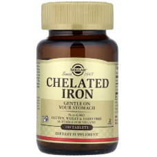 Залізо Хелат Solgar Chelated Iron 100 таб