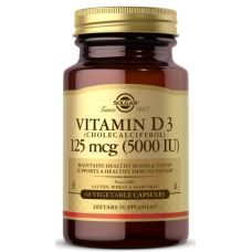 Вітамін Д3 (холекальциферол) Solgar Vitamin D3 Cholecalciferol 125 мкг 5000 МО 60 капс