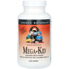 Мультивітаміни для дітей віком від 2 до 10 років Source Naturals Mega-Kid 120 ягідних жувальних цукерок