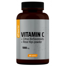 Вітамін С з біофлавоноїдами та шипшиною Sporter Vitamin C 1000 мг + Bioflavonoids Rose hips 60 таб