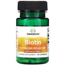 Біотин Swanson Biotin 5000 мкг 30 капс