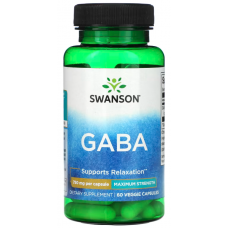 Гамма-аміномасляна кислота ГАМК (ГАБА) Swanson GABA Maximum Strength 750 мг 60 вег капс