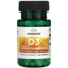 Вітамін D3 Swanson Vitamin D3 1000 МО 60 капс